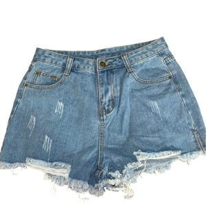 Falmer Heritage Blue Distressed Denim Shorts New With Tags